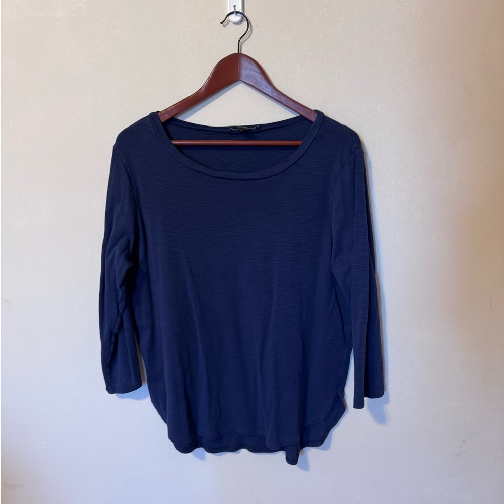 Tommy Bahama 100% Cotton Midnight Blue 3/4 Length Sleeve Top